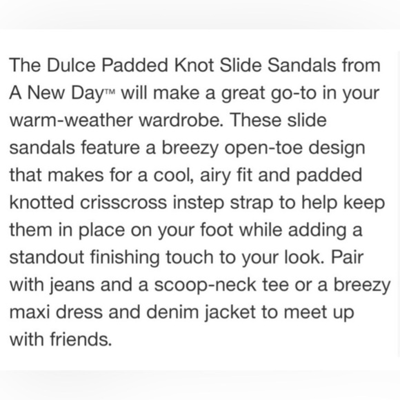 A New Day Dulce Padded Knot Slide Sandals Light Blue Size 6 - Picture 6 of 7